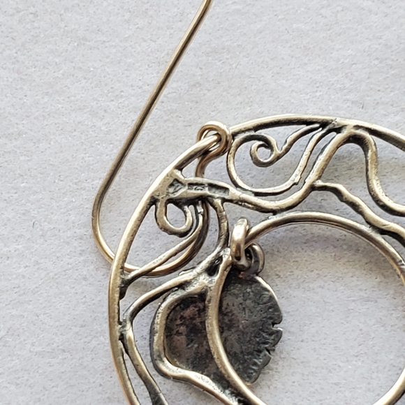 ⬇️Silpada 925 Silver Swirl Disc Dangle Earrings Vintage RARE ⬇️ - Picture 8 of 10